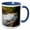 Blue/White, variant on 3drose, Key West, Florida. Sunrise Over the Atlantic from Higgs Beach Pier., 11oz Two-tone Red Mug