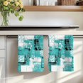 thumbnail image 7 of Turquoise Pink Kitchen Towels Set of 3, Modern Abstract Art Botanical Absorbent Dish Towels for Kitchen, Microfiber Hand Towel, Quick Drying Tea Towel for Cleaning Decorative Dishcloths, 7 of 7