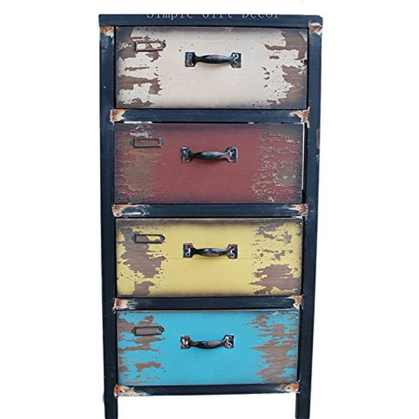 Yk Decor Antique Drawers Wood, Distressed Dresser And Nightstand