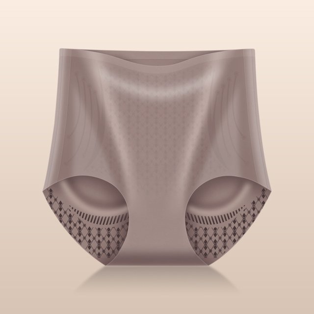 Ropa interior de cintura alta sin costuras líquidas para mujer, pantalones de seguridad transpirables con entrepierna antibacteriana de seda cálida modal que contrae el vientre y levanta la