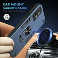 thumbnail image 2 of Designed for Samsung Galaxy A32 5G Case, Military Grade Protective Phone Case Rugged Hard PC + Soft TPU Cover with Enhanced Metal Ring Kickstand [Support Magnet Mount], Navyblue, 2 of 7