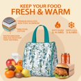 thumbnail image 5 of Pioneer Flower Floral Print Pattern Insulated Lunch Bag for Women & Adults,Large Portable Soft Cooler Lunch Bag,Thermal Food Storage Tote with Pearl Cotton,8.66L,8.75x5.75x9.5 Inch, 5 of 6