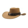 thumbnail image 5 of Celivon Mens Western Cowboy Hat Jazz Style Bowler Hat Roleplay Performances, 5 of 9