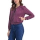 thumbnail image 4 of CHAQUETA DE MUJER INSPIRE CHIC de ante sintético, abrigo corto, con cuello de pie, cierre de cremallera, chaquetas de moto bomber XL color púrpura oscuro, 4 of 6