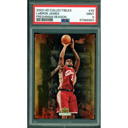 LeBron James Rookie Card 2003-04 UD Collectibles Freshman Season #28 PSA 9