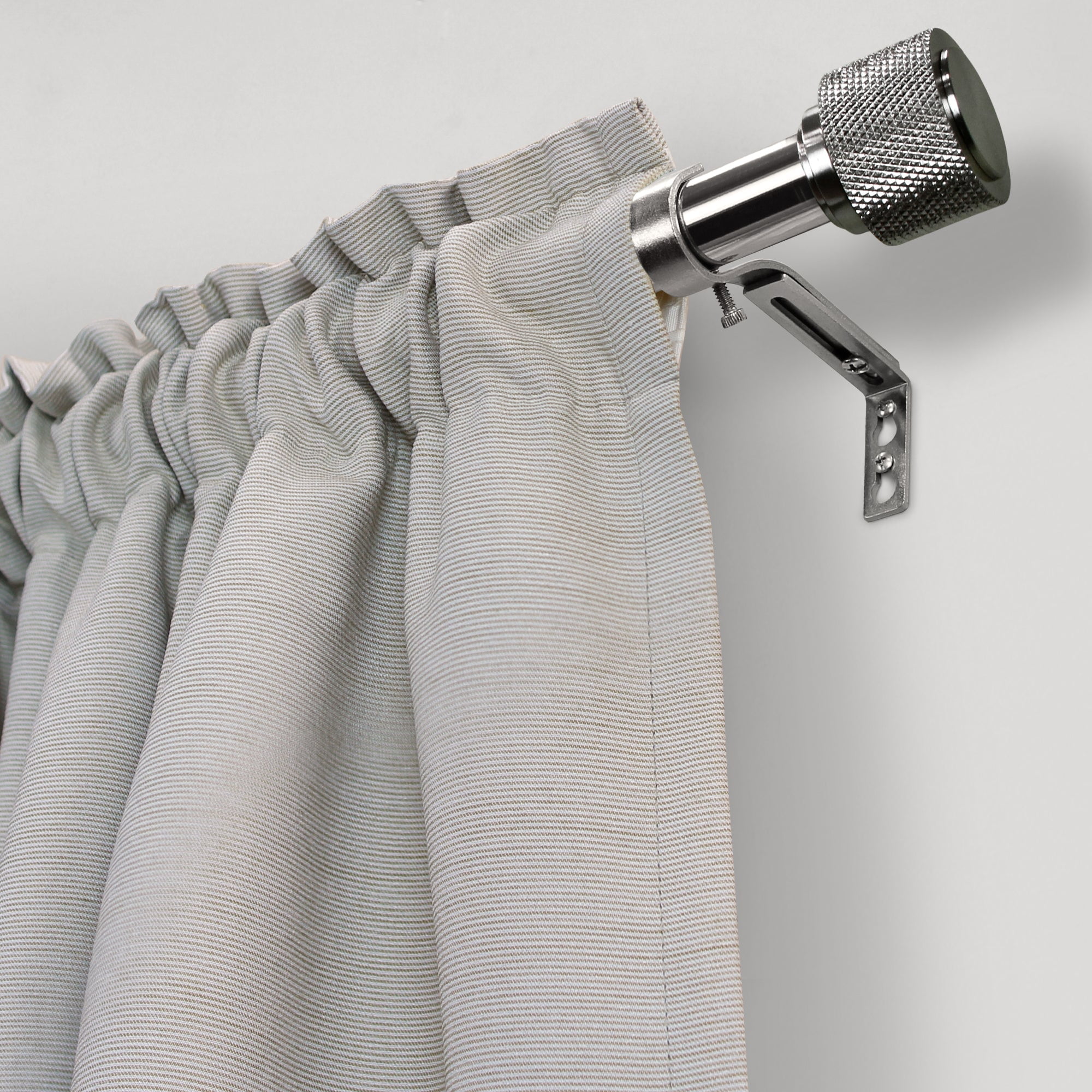 Better Homes & Gardens 1" Satin Nickel Knurled Cylinder Curtain Rod, 42-120"