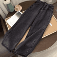 thumbnail image 5 of Pantalones vaqueros de cintura alta para mujer, pantalón holgado de pierna recta, Estilo Vintage Bf, a la moda, novedad de 2023, 5 of 5