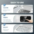 thumbnail image 3 of Electactic Countertop Ice Maker Self-Cleaning Portable Ice Maker Machine with Handle 9 Bullet-Shaped Ice Cubes Ready in 6 Mins 26Lbs/24H with Ice Scoop and Basket Digital Screen (White), 3 of 8