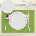 thumbnail image 3 of Ambesonne Retro Place Mats Set of 4, Paisley Love Nutrient, Standard Size, Green White Pink, 3 of 6