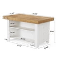 thumbnail image 6 of Tribesigns 55-inch Kitchen Island with Storage, Farmhouse Stationary Island Table Counter Height Bar Table, Light Brown and White, 6 of 8
