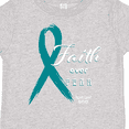 thumbnail image 4 of Inktastic Faith over Fear Ovarian Cancer Awareness with Teal Ribbon Boys or Girls Toddler T-Shirt, 4 of 5