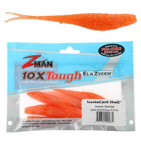 UPC: 0897744005374 | Z Man Scented Jerk ShadZ 5 Atomic Sunrise 5pk