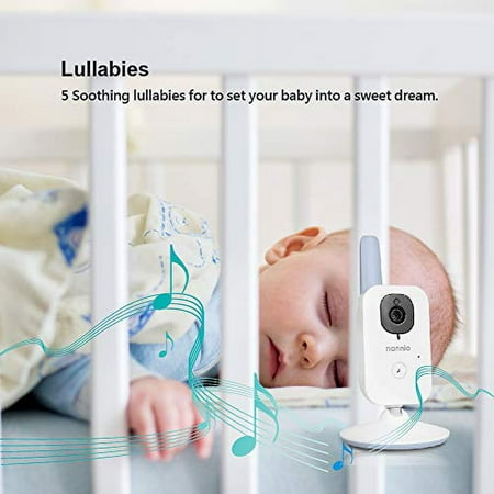 Nannio Hero2 5" LCD Two Way Talk Auto Night Vision Video Baby Monitor with Camera and Audio, White