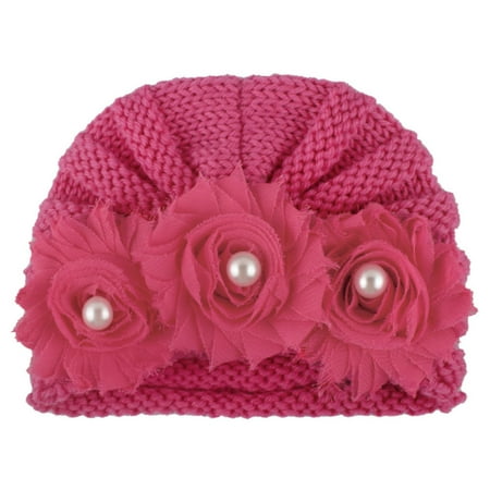 

Baby Boys Girls Knitted Bead Hat Beanie Warm Crochet Cap