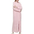 thumbnail image 2 of Miqool Womens Housecoat Zip Robe Plus Size Winter Hooded Bathrobe Coral Velvet Full Length Pajamas with Pockets, 2 of 6