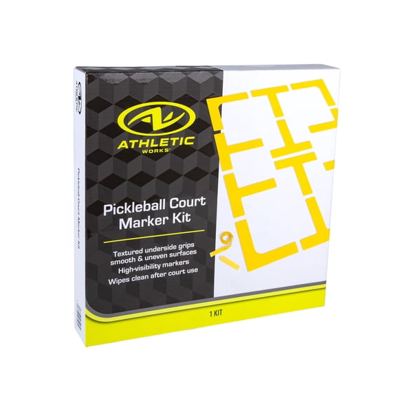 Athletic Works Pickleball Court 12-Piece Marking Kit, Yellow