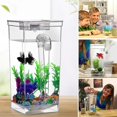 thumbnail image 2 of Kids Mini Transparent Fish Tank Self Cleaning Small Aquarium Desktop, 2 of 5
