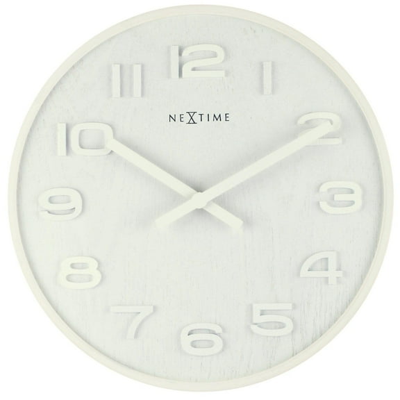 NEXTIME WALL CLOCK WOOD WOOD MEDIUM - WHITE
