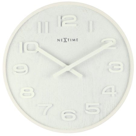 NEXTIME WALL CLOCK WOOD WOOD MEDIUM - WHITE
