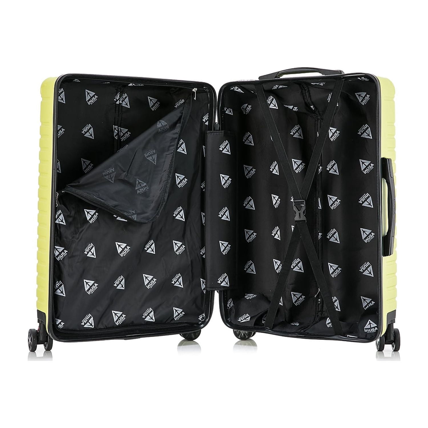 InUSA Deep 3-Piece Hardside Luggage Sets with Spinner Wheels, Handle, Trolley, (20"/24"/28"), Green