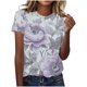 thumbnail image 2 of Camisetas de Verano de Manga Corta de las Mujeres Cuello Redondo Impresión Casual de Manga Corta, Ligero Suave, 2 of 7