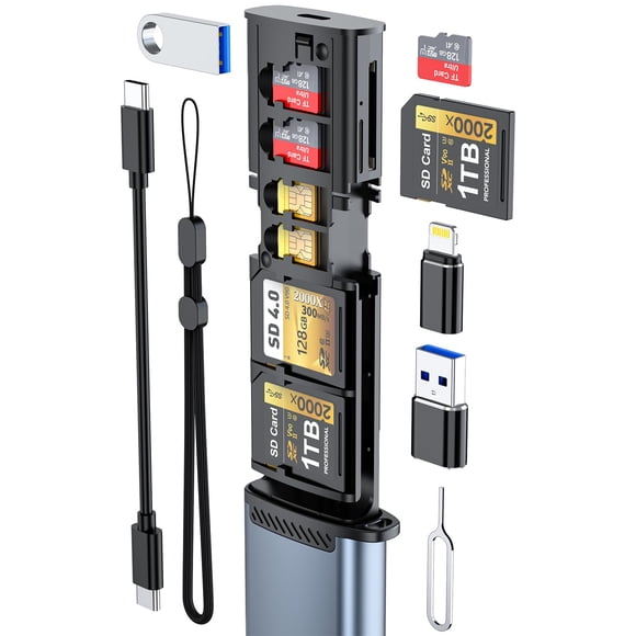 Funda para tarjetas SD con lector USB 3.1 tipo C de alta velocidad