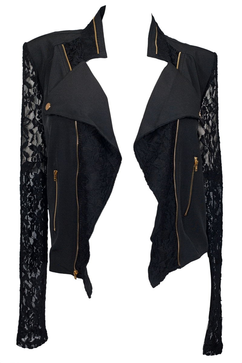 black sheer jacket plus size