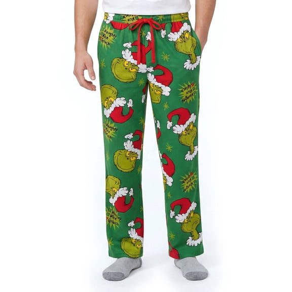 The Grinch Feelings Mens Naughty and Nice Christmas Lounge Pants