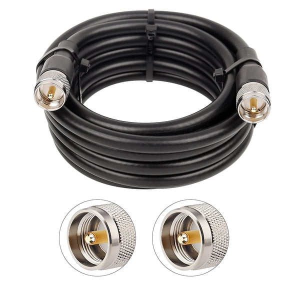 UHF (PL-259) Male-to-Male 50-5 Coaxial Cable, 32 ft for Antenna & Scanner