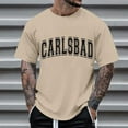 thumbnail image 2 of Sngxgn T-Shirt Summer Top Print Vintage Casual Short Sleeve T-Shirt(Khaki,XXL), 2 of 4