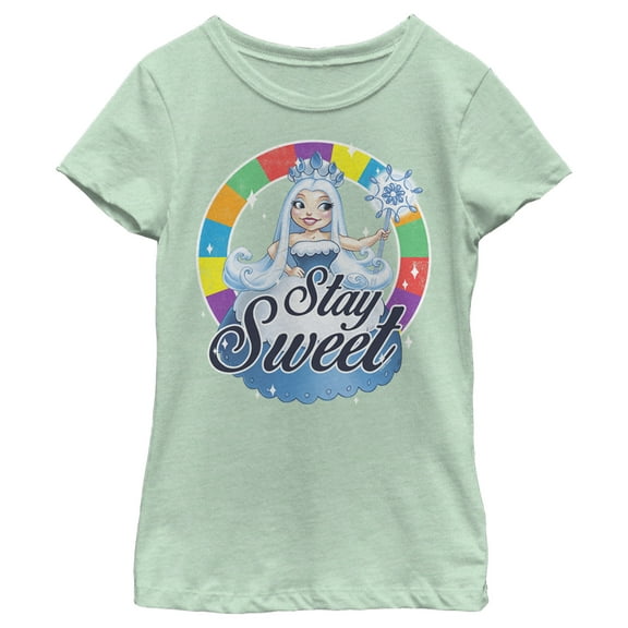 Girl's Candy Land Stay Sweet Queen Frostine  Graphic Tee Mint Small