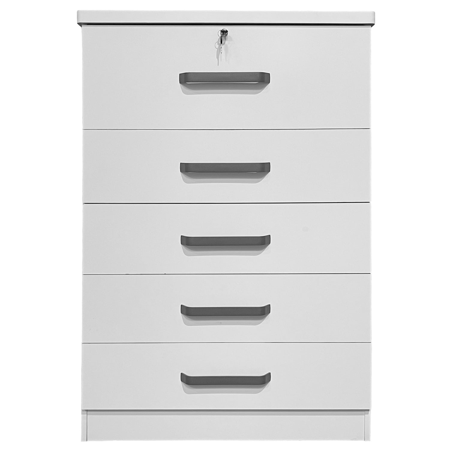 Better Home Products 5 Drawer Dresser with lock, Dressers for Bedroom, Living Room, Hallway