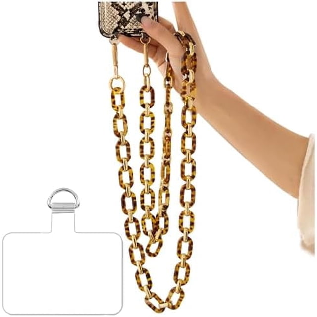 KOMI Phone Crossbody Chain CellPhone Lanyard,Universal Phone Chain Strap with Tether Patches Compatible with Most Phones