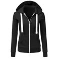 thumbnail image 2 of Vedolay Womens Zip Up Hoodie Fashion Long Sleeve Crew Neck Striped Casual Knitted Pullover Tops Clothes for Women Black,XL, 2 of 4