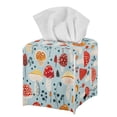 thumbnail image 7 of ZUXONGSY Mushroom Square Tissue Box Covers 2 Pack PU Leather Tissue Holders Decoration Easy to Install Tissue Box Cover Decorative Tissue Organizer for Table, Dresser, Countertop, 7 of 7