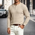 thumbnail image 2 of SJLDQY Men's Henley Shirts Long Sleeve Button T-Shirts Ribbed Texture Knit Tees Fall Winter Casual Loose Tops, 2 of 5