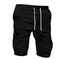 thumbnail image 2 of Abcnature Men's Athletic Shorts, Sports Gym Running Short Pants, Men's Sport Pure Color Bandage Casual Loose Sweats Drawstring Shorts, Cargo Casual Hiking Shorts Black L, 2 of 3