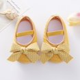 thumbnail image 4 of Uccdo Newborn Baby Girls Casual Flats Shoes Infants Non-Slip Cute Bowknot Princess Dress Shoes 0-12M, 4 of 7
