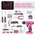 thumbnail image 2 of UBesGoo 146pcs Power Tool Combo Kits with 8V Cordless Drill, 10MM 3/8'' Keyless Chuck, Professional Home Household Kit DIY Hand Tool Set, 2 of 14