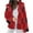 Red, variant on Wdfiry Womens Plaid Shirts Flannel Shacket Jacket Long Sleeve Button Down Boyfriend Shirt Coats