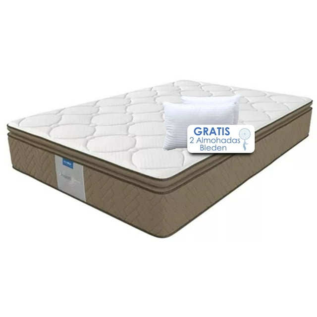 Restonic | Colchón Ortopédico Queen size + 2 Almohadas Hipoalergénicas