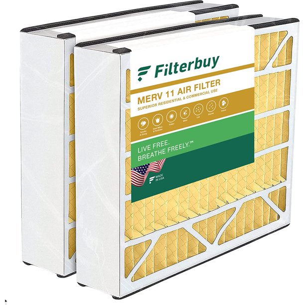 Filterbuy 20x25x5 MERV 11 Pleated HVAC AC Furnace Air Filters for Trion