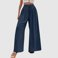 thumbnail image 3 of Fashion Casual Pants for Womens Elastic Waist Plus Size Casual Pants High Waist Adjustable Lace Loose Nine-point Pants, 3 of 8