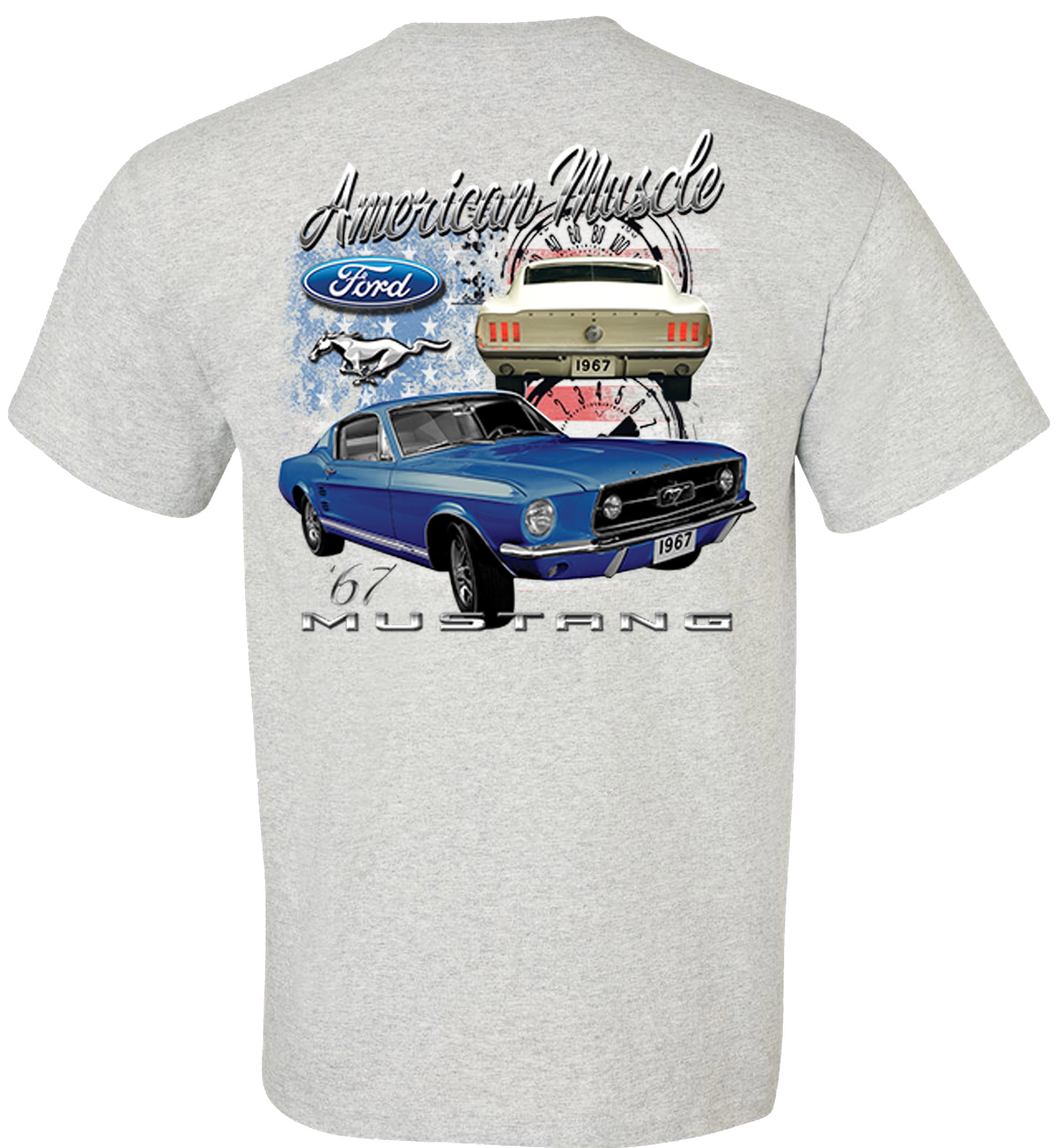 Fair Game American Muscle 1967 Mustang Ford T-Shirt-Ash-XL