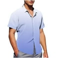 thumbnail image 2 of S-4X Plus Size Shirts for Men Big & Tall Short Sleeve Button-Down Tshirts Shirt Trendy Gradient Printed Lapel Lightweight Hawaiian Beach Tees Tops, 2 of 6