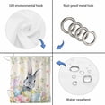thumbnail image 4 of Easter Rabbit Shower Curtain, Waterproof Shower Curtains for Bathroom, Spring Colorful Eggs Wildflowers Leaves Washable Fabric Bathtub Curtain Set Bath Decor with 12 Hooks 72"x78", 4 of 8