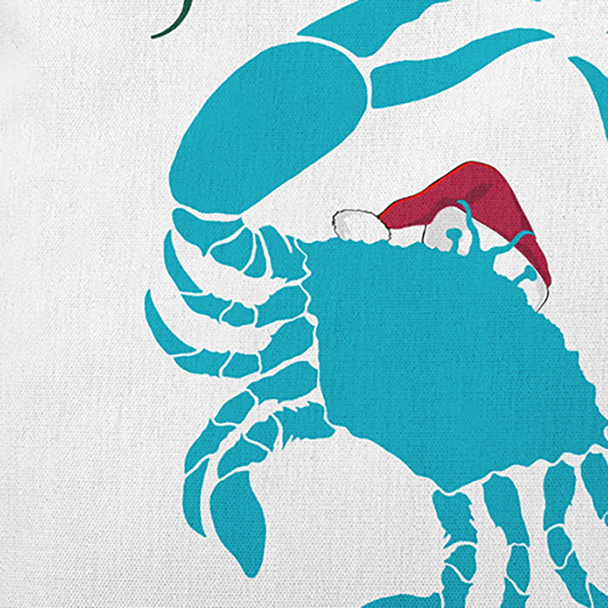 20" x 14" Simply Daisy Santa Claws Crab Polyester Accent Pillow, Turquoise Qty 1