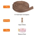 thumbnail image 3 of Uxcell #3 10 Yards Bulk Nylon Coil Zippers by the Yards with 20 Pcs Zippers Sliders and Ruler for Tailor Sewing, Brown, 3 of 6