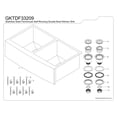 thumbnail image 3 of Gourmetier GKTDF33209 Uptowne 33" Stainless Steel Apron-Front Double Bowl Farmhouse Kitchen Sink with Strainers x 2, Brushed, 3 of 5