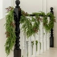 thumbnail image 4 of Guirnalda Navidea De Agujas De Pino, Ciprs Y Bayas Rojas, Hecha Con Materiales Naturales De Hoja Perenne, 60 Cm De Largo, Ideal Para Decoracin Festiva En Interiores Y Exteriores, Paquete, Ukhbmc, 4 of 9